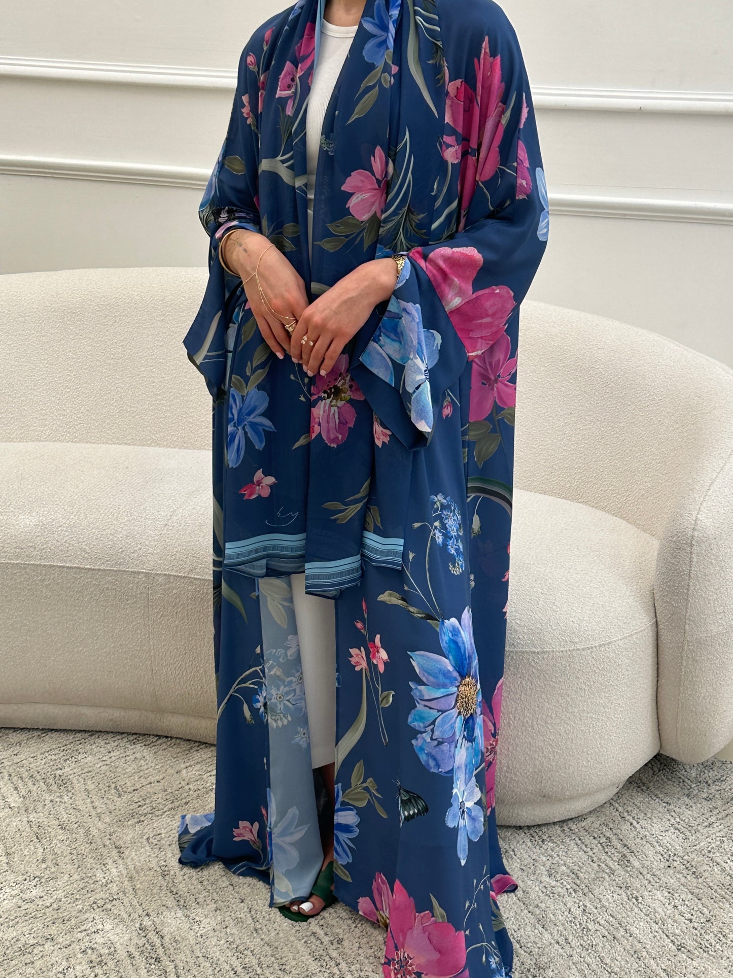 Floral- Denim blue