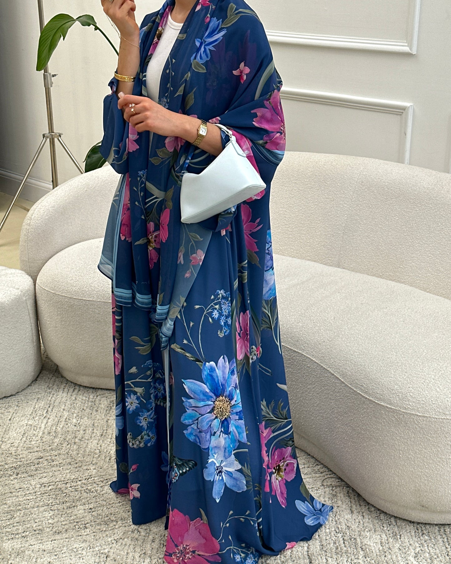 Floral- Denim blue